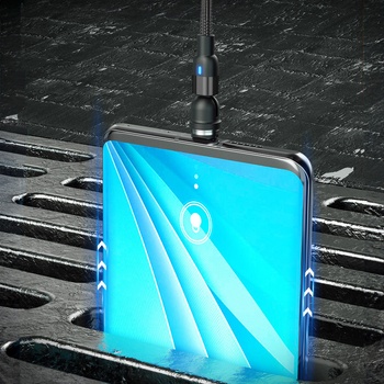 Platinium Magnetický nabíjací a dátový otočný 1 m čierny NYL563