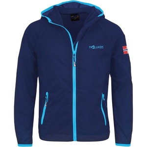TROLLKIDS Детско ветрозащитно яке Trollkids Kids Fjell Running Jacket Windproof jacket - Navy / Medium Blue - размер 128 (EU) (718-0014-0415)