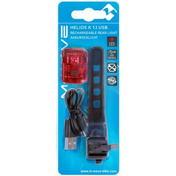 M-Wave Велосипедна светлина M-wave Helios K 1.1 USB SL Rücklich - Black - размер One Size (870-2987-0111)