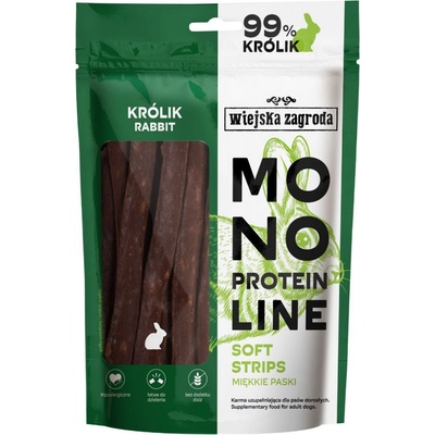 WIEJSKA ZAGRODA Monoprotein line Soft strips Rabbit pamlsek pro psa 100 g