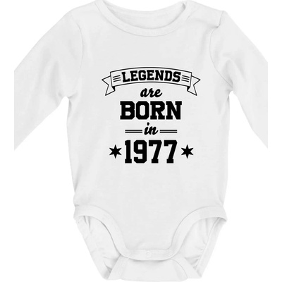 Legends are born in Body dojčenské s dlhým rukávom biele