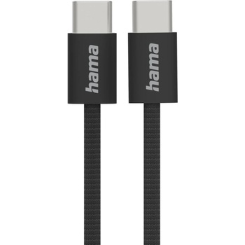 Hama Кабел HAMA Fabric, USB-C към USB-C, 1m, Nylon, Черен - 195002 (HAMA-195002)