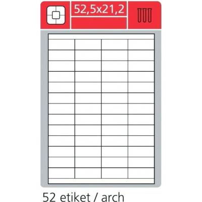 Coveris EPSW052021A4 samolepicí etikety 52,5×21,2 mm, 5200 etiket bílá