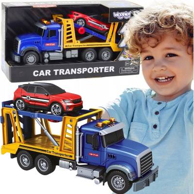 Woopie Nákladní automobil autopřepravník transportér aut se světlem a zvukem, měřítko 1:14