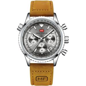 MINI FOCUS Часовник Mini Focus OT-23888 - Кафяво / Сребристо KP23888 Часовници