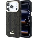 Lacoste Гръб Lacoste за iPhone 18 Pro / 17 Pro, PVC The Blend Embossed MagSafe, Кафяв