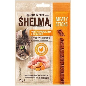 Shelma snack mäsové tyčinky bez obilnín, hydina 15 g