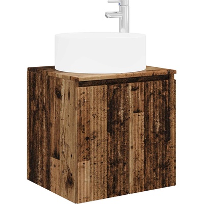 vidaXL Мивка за стена Старо дърво 49, 5 x 44, 5 x 65, 5 см (890470)