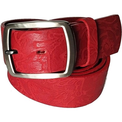 Belts 46-V2-93 kožený pásek červený