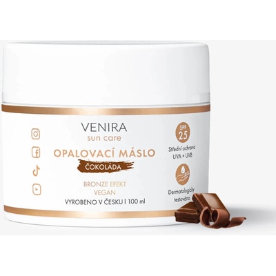 VENIRA opalovací máslo, bronze, SPF25 čokoláda, 100 ml