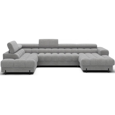 Eltap Сив разтегателен ъглов диван от букле (ляв ъгъл U форма) Feraria - ELTAP (CO-FERA-LT-03ROY)
