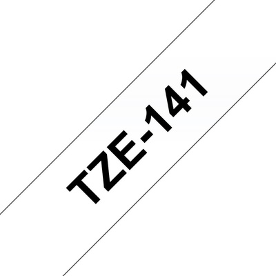 Brother TZ-141, průsvitná / černá (18mm, laminovaná) TZe141