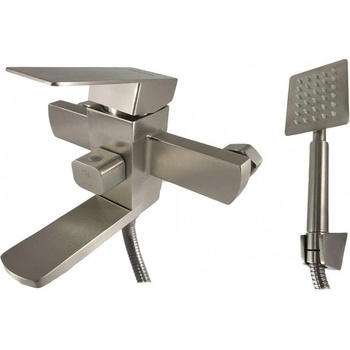 Mixxus Смесител за баня, едноръкохватков, с душ слушалка mixxus kub-009 (euro), неръждаема стомана (et8488)