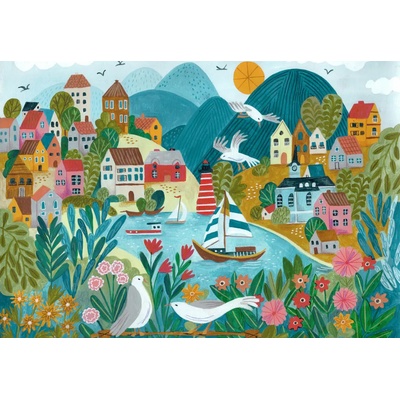 Pieces & Peace - Puzzle Coastal Village - 1 000 piese