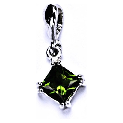 Čištín Zlatý přívěsek bílé i žluté zlato přírodní vltavín P 1257 22