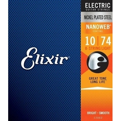 Elixir 12062 Nanoweb Light 8 String Струни за електрическа китара (12062)