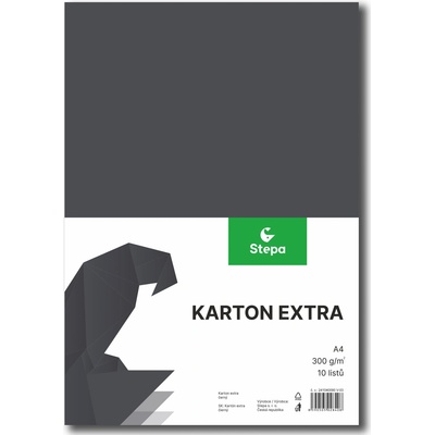 STEPA Barevný karton EXTRA 300g A4/10listů - černý Množství: bal