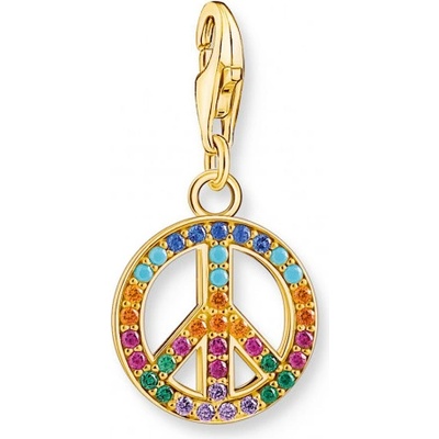 Thomas Sabo přívěsek charm Peace with colourful stones gold 1898 488 7