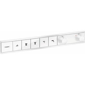 Hansgrohe Вграден термостатичен смесител за вана и душ Hansgrohe RainSelect, матово бял, 5 функции (15384700)