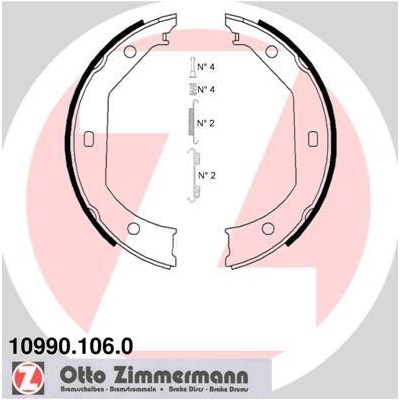Sada brzd. čeľustí parkov. brzdy ZIMMERMANN 10990.106.0