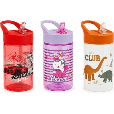 MAKRO - Fľaša so slamkou rôzne motívy 430 ml