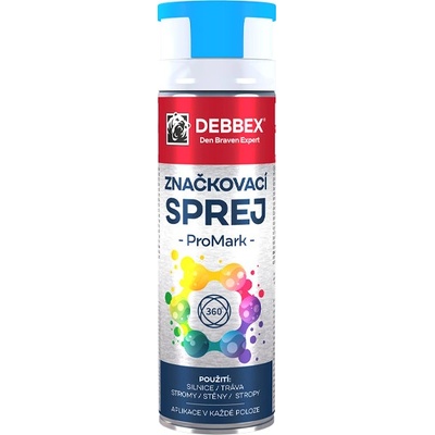 Den Braven Debbex značkovací sprej 500 ml modrý