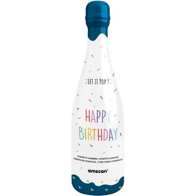 Albi Konfety vystřelovací Láhev modrá 32 cm barevná kolečka – Zboží Dáma