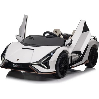 ROLLZONE Lamborghini Sian 24V - Детска акумулаторна кола, Бяла, EVA гуми (QLS6988-white)