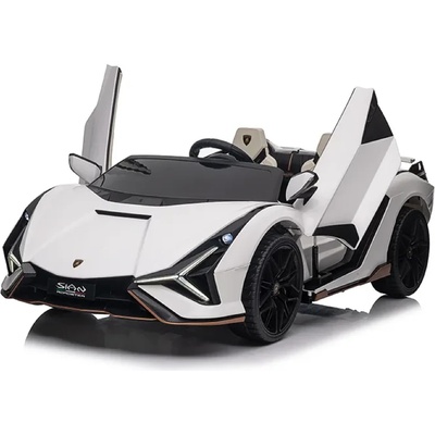 ROLLZONE Lamborghini Sian 24V - Детска акумулаторна кола, Бяла, EVA гуми (QLS6988-white)