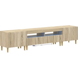 vidaXL 3 части LED ТВ шкаф ARNHEM 3 бр. Дъб сонома Инженерна дървесина (3416596)
