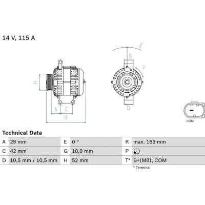 Generátor BOSCH 0 986 081 040 (0986081040)