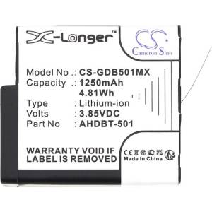 Cameron Sino Батерия за камера GOPRO Hero 5; Hero 6; Hero 7; Hero 8 AHDBT-501 3, 85V 1250mAh LIIon Cameron Sino (CS-GDB501MX) - zettabytex