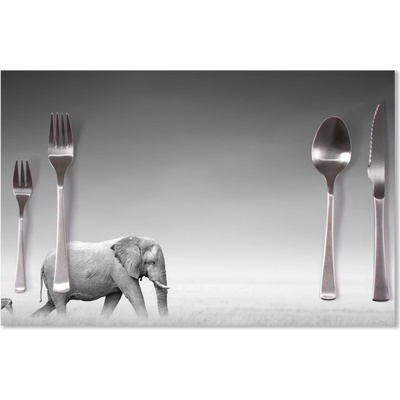 Sablio Prestieranie Slon a zebre 40x30cm
