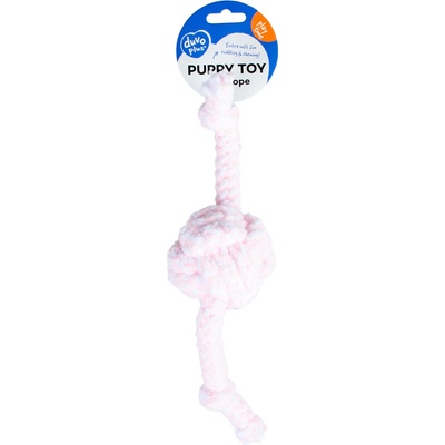 Duvo + puppy lano míč 2 uzly růžová 30 cm