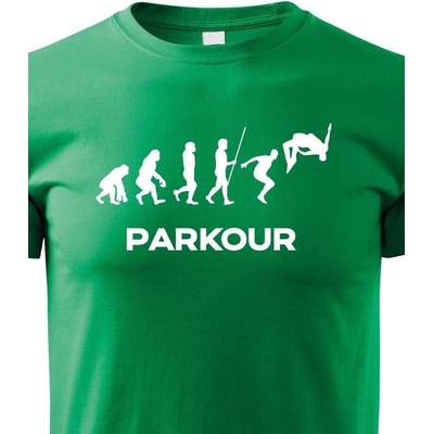 Dětské tričko Parkour evoluce Zelená Canvas Dětské tričko Bezvatriko.cz 0806