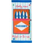 Catherine Lansfield Памучна плажна кърпа 76x160 cm Sardines - Catherine Lansfield (TW/60840/W/BCH/BL)