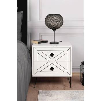 Image 1 of ASIR GROUP Нощно шкафче LUNA 50x55 cм бяло (AS1341)