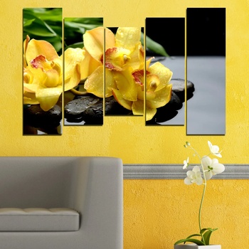 Vivid Home Картини пана Vivid Home от 5 части, Цветя, Канава, 110x65 см, 4-та Форма №0572