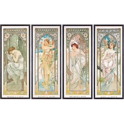 Plagát, Obraz - The Times of the Day (1899), Alfons Mucha, 40 × 24.5 cm