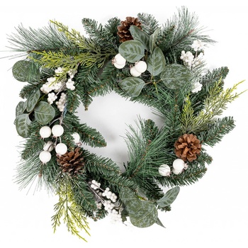 Berry and pinecone Vianočný veniec biela 45 x 10 x 39 cm