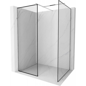 Mexen Kioto душова стена Walk-in 130 x 110 см, черна рамка, хром - 800-130-202-01-70-110 (800-130-202-01-70-110)