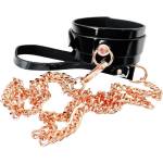 Kinky Diva o-ring НАШИЙНИК + ПОВОД ЧЕРЕН/ЗЛАТЕН