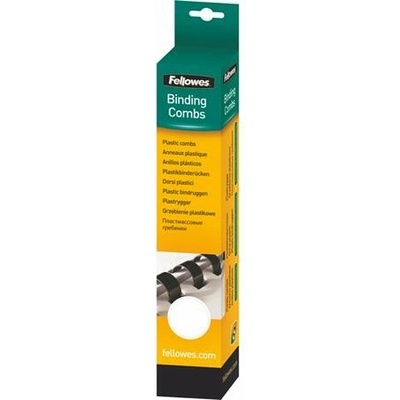 FELLOWES Hrebeň, plastový, 6 mm, 10-20 listov, FELLOWES, 25 ks, biely