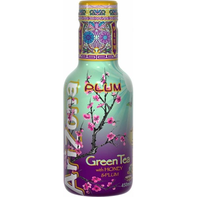 Arizona Green Tea Honey & Plum nealkoholický ochutený nápoj 450 ml