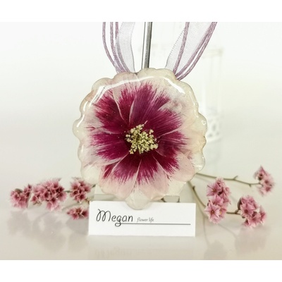 Meganflo Колие бяло-лилава циклама малка