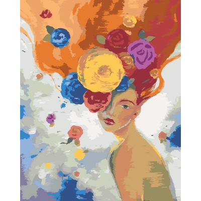 ZUTY Malování podle čísel ZRZAVÁ ŽENA S KVĚTINAMI 80 x 100 cm