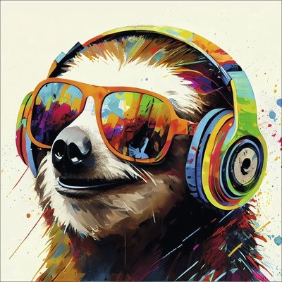 Obraz na plátne Animals Headphones III 27x27 cm