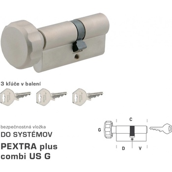 MP-KOVANIA DK - PEXTRA plus combi US G - s gombíkom NIM - nikel matný