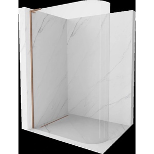 Mexen Kioto-R L закръглена душ стена Walk-in 90 x 200 cm, прозрачно, четкована мед - 800-090-103-65-06 (800-090-103-65-06)