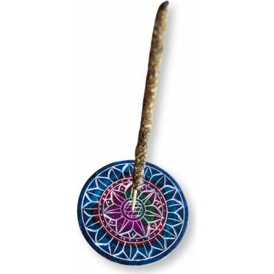 Podtácek na vykuřování - Lotosový květ mastkový kámen, průměr 8 cm, na vonné tyčinky a kužely